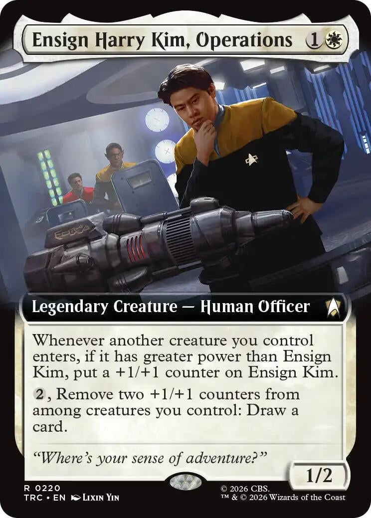 Image for Ensign Harry Kim, Operations (Extended Art) (220) (TRC) - Magic: The Gathering
