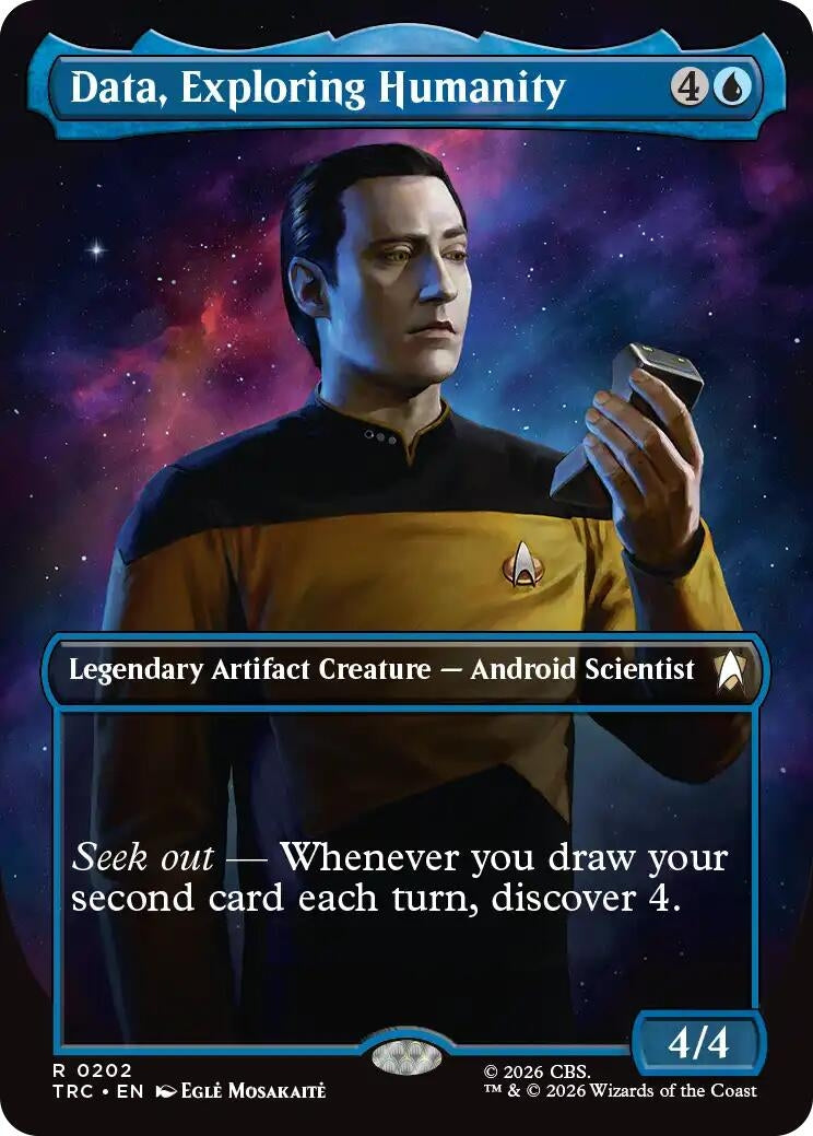 Image for Data, Exploring Humanity (Borderless) (202) (TRC) - Magic: The Gathering