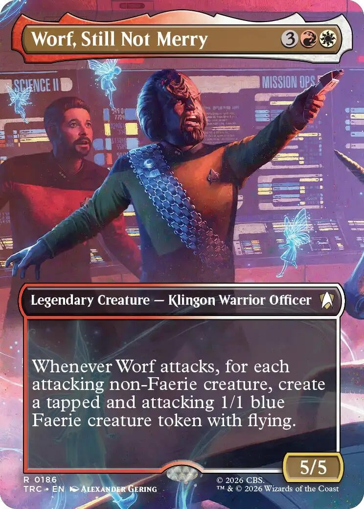 Image for Worf, Still Not Merry (Borderless) (186) (TRC) - Magic: The Gathering