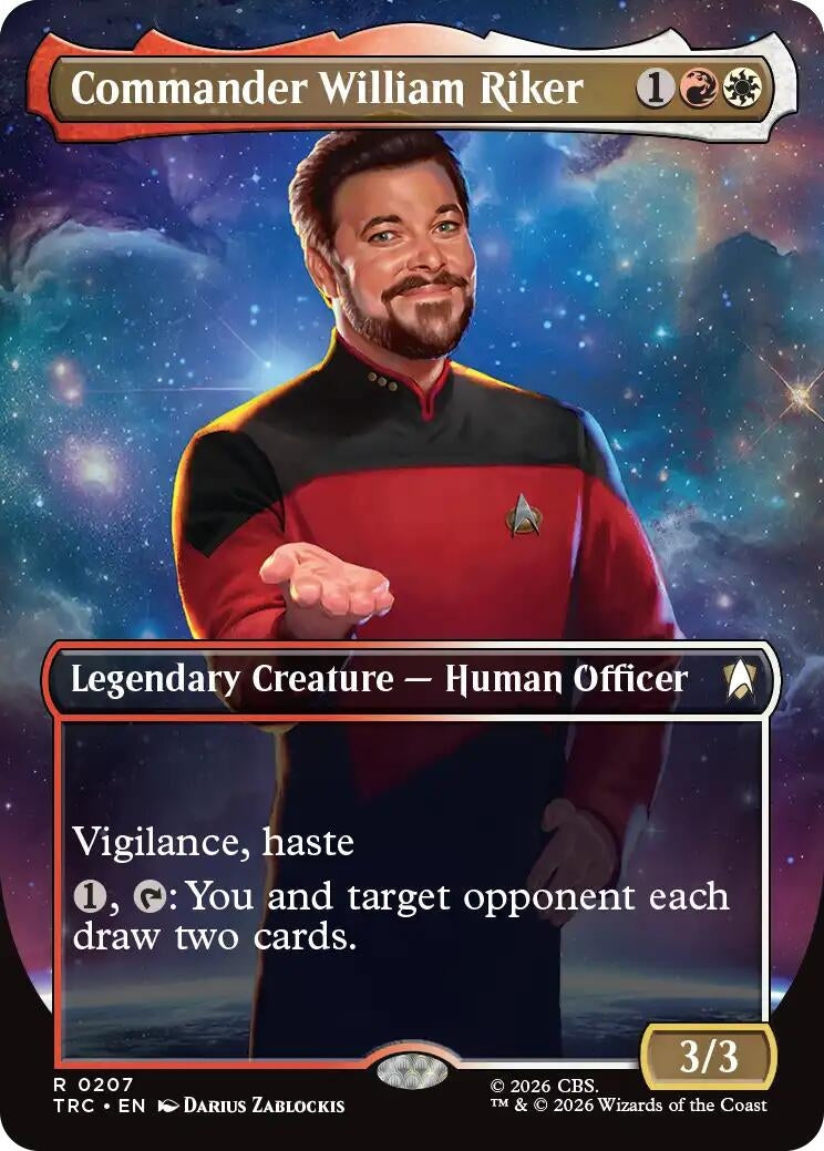 Image for Commander William Riker (Borderless) (207) (TRC) - Magic: The Gathering