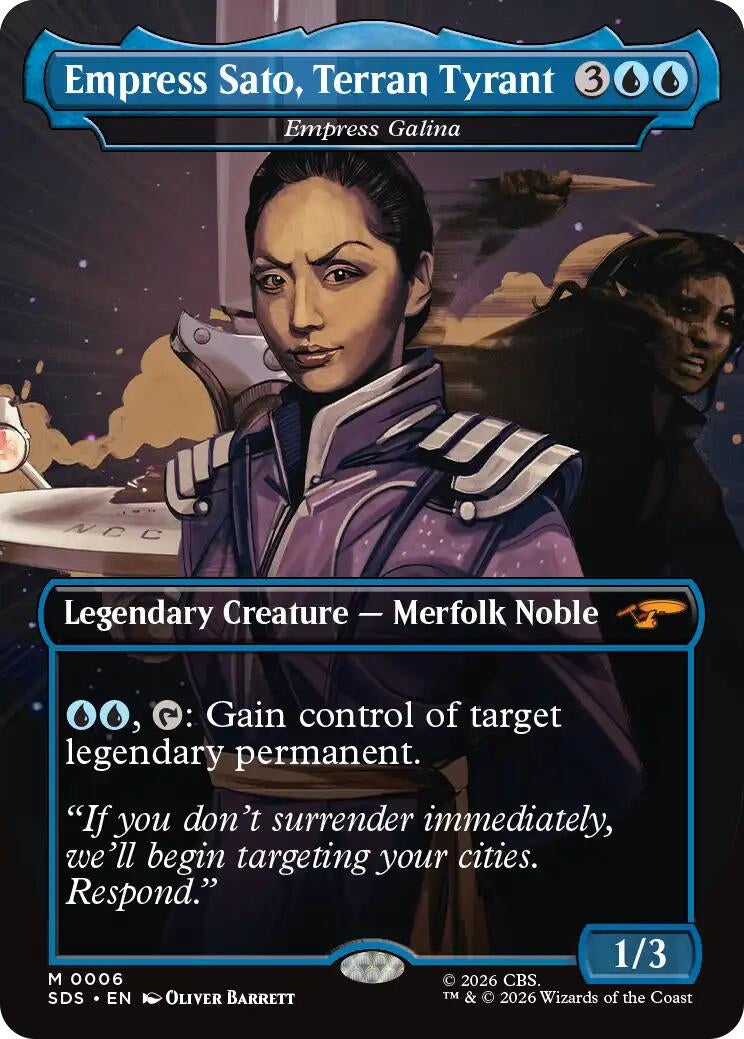 Image for Empress Sato, Terran Tyrant - Empress Galina (Borderless) (6) (SDS) - Magic: The Gathering