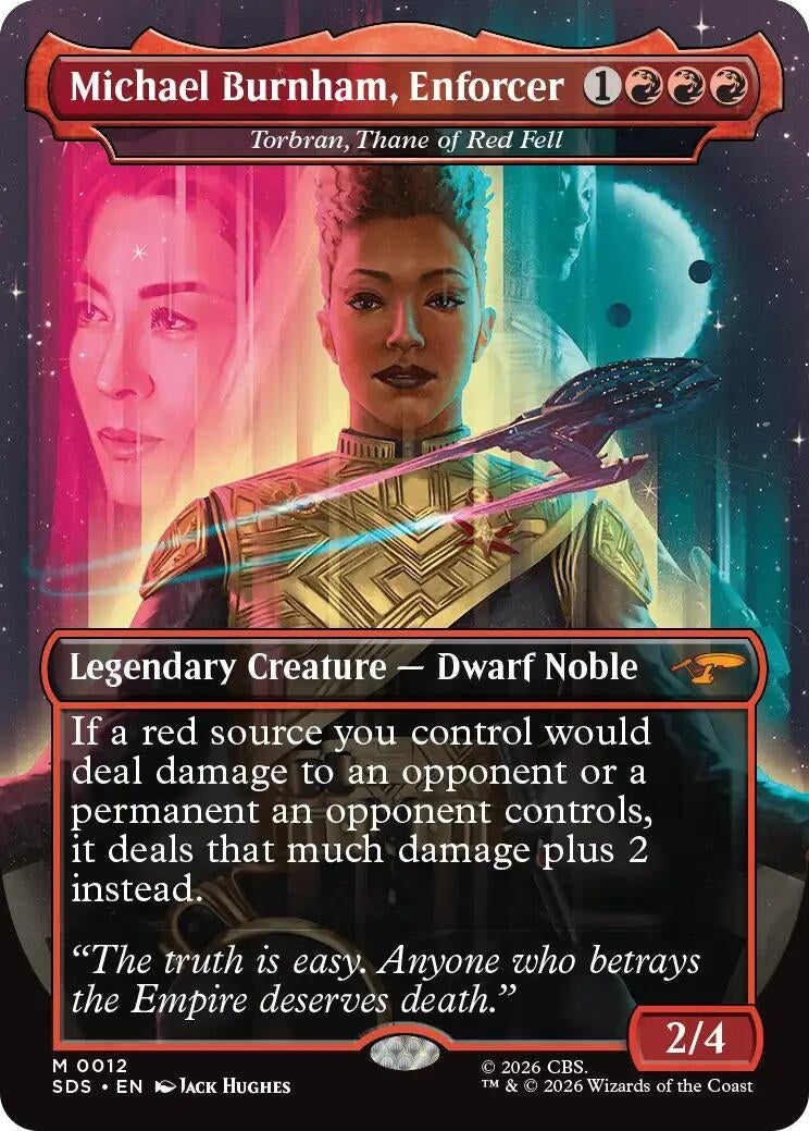 Image for Michael Burnham, Enforcer - Torbran, Thane of Red Fell (Borderless) (12) (SDS) - Magic: The Gathering