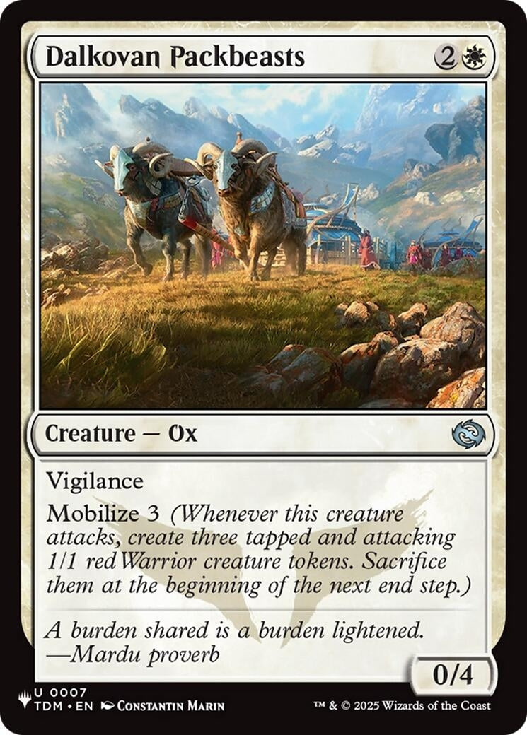 Image for Dalkovan Packbeasts (7) (LIST) - Magic: The Gathering
