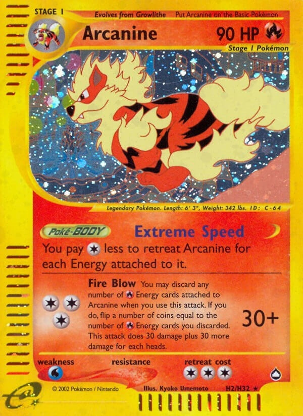 Image for Arcanine (H2) (H02/H32) (AQ) - Pokemon