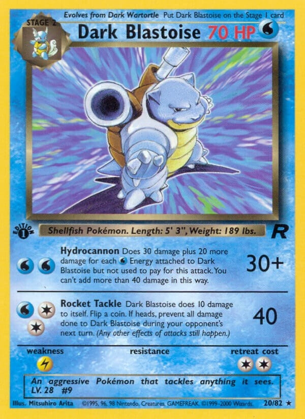 Image for Dark Blastoise (20) (20/82) (TR) - Pokemon