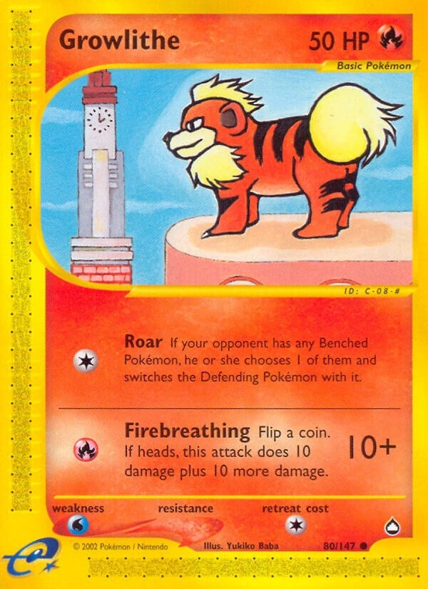 Image for Growlithe (80) (080/147) (AQ) - Pokemon