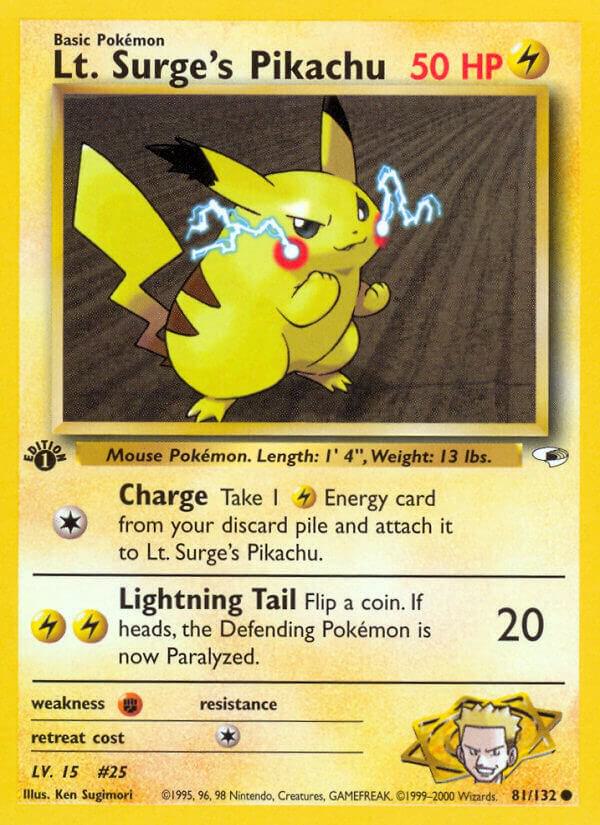 Image for Lt. Surge's Pikachu (081/132) (G1) - Pokemon