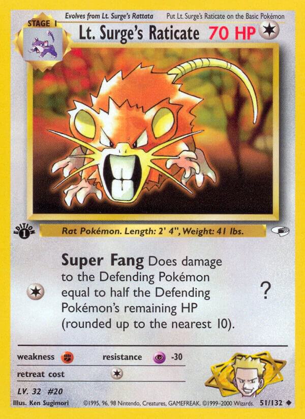 Image for Lt. Surge's Raticate (051/132) (G1) - Pokemon