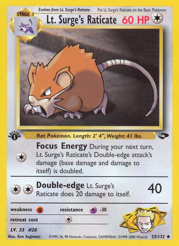 Image for Lt. Surge's Raticate (053/132) (G2) - Pokemon