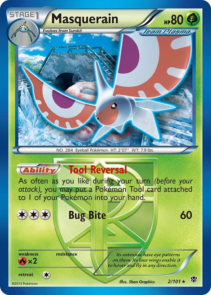 Image for Masquerain (Team Plasma) (2/101) (PLB) - Pokemon