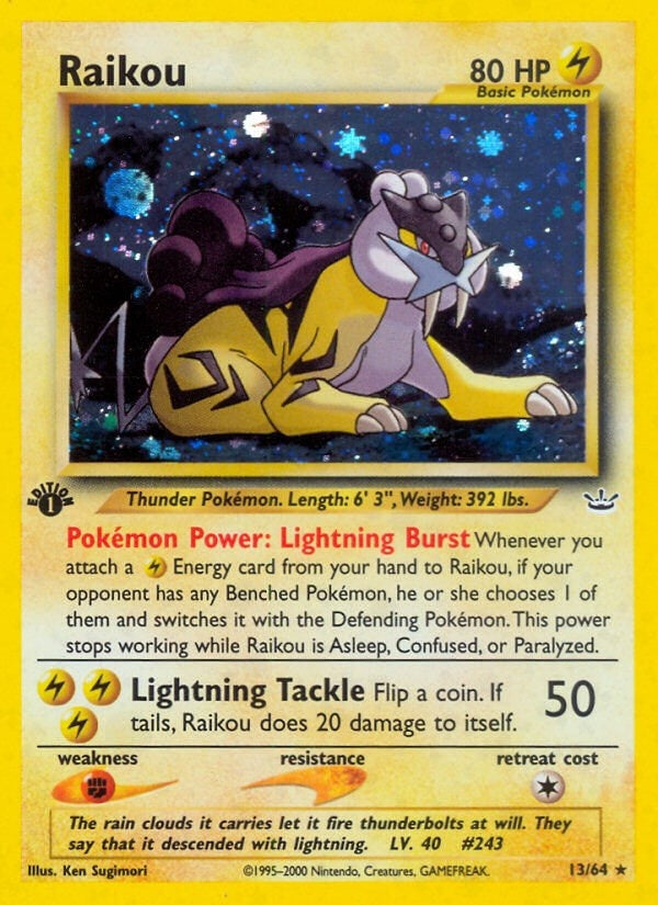 Image for Raikou (13) (13/64) (N3) - Pokemon
