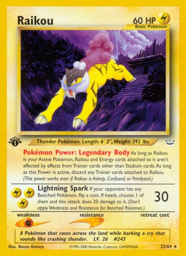 Image for Raikou (22) (22/64) (N3) - Pokemon
