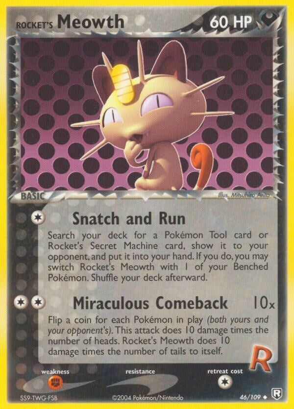 Image for Rocket's Meowth (46/109) (RR) - Pokemon