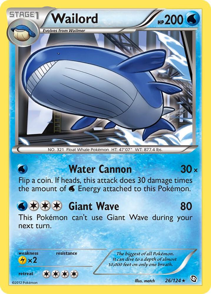 Image for Wailord (26/124) (DRX) - Pokemon