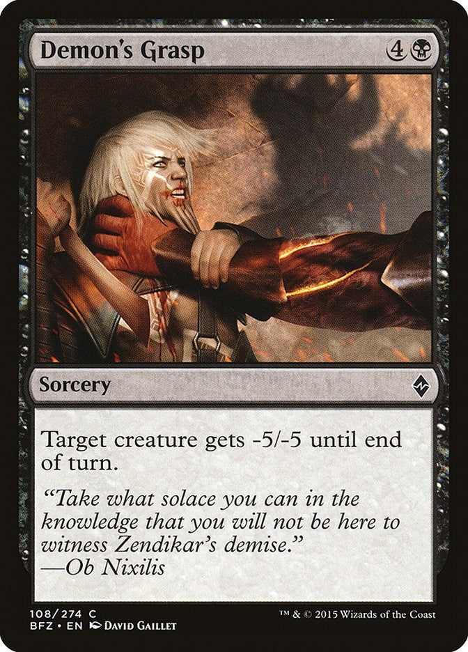 Image for Demon's Grasp (108) (BFZ) - Magic: The Gathering