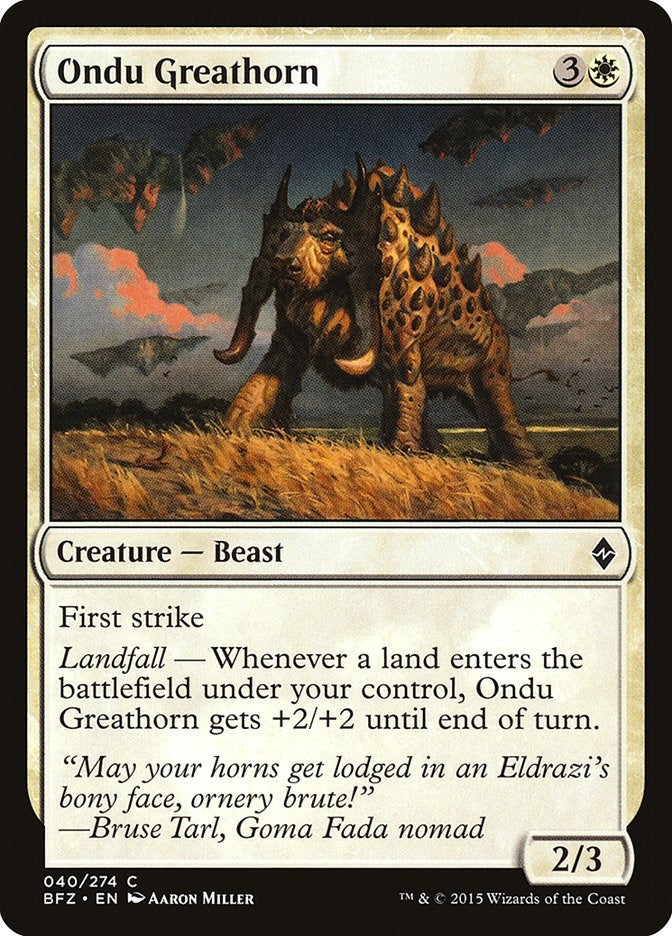 Image for Ondu Greathorn (40) - Magic: The Gathering
