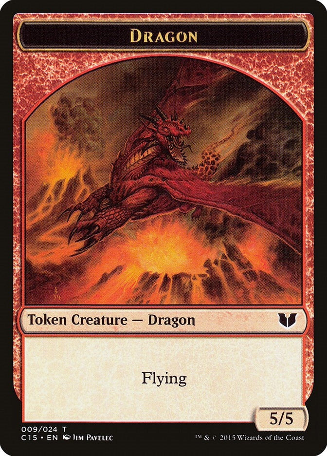 Image for Dragon // Dragon Double-Sided Token (9 // 9) (C15) - Magic: The Gathering