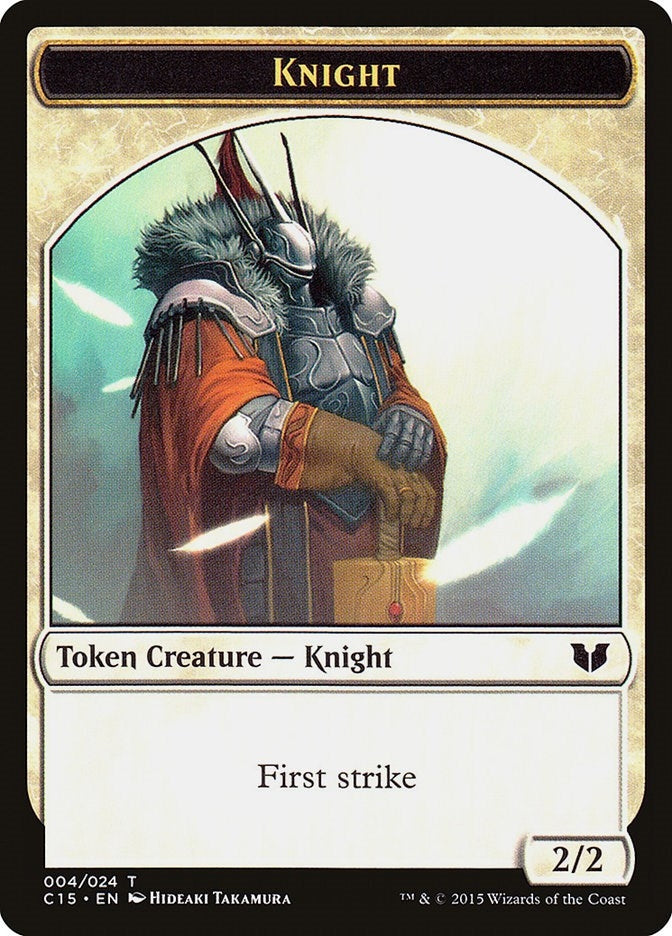 Image for Knight (First Strike) // Elemental Shaman Double-Sided Token (4 // 10) (C15) - Magic: The Gathering