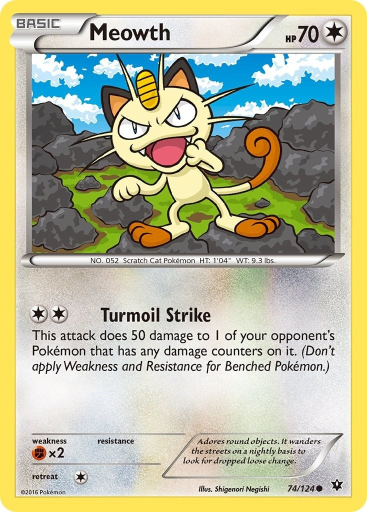 Image for Meowth (74/124) (FCO) - Pokemon