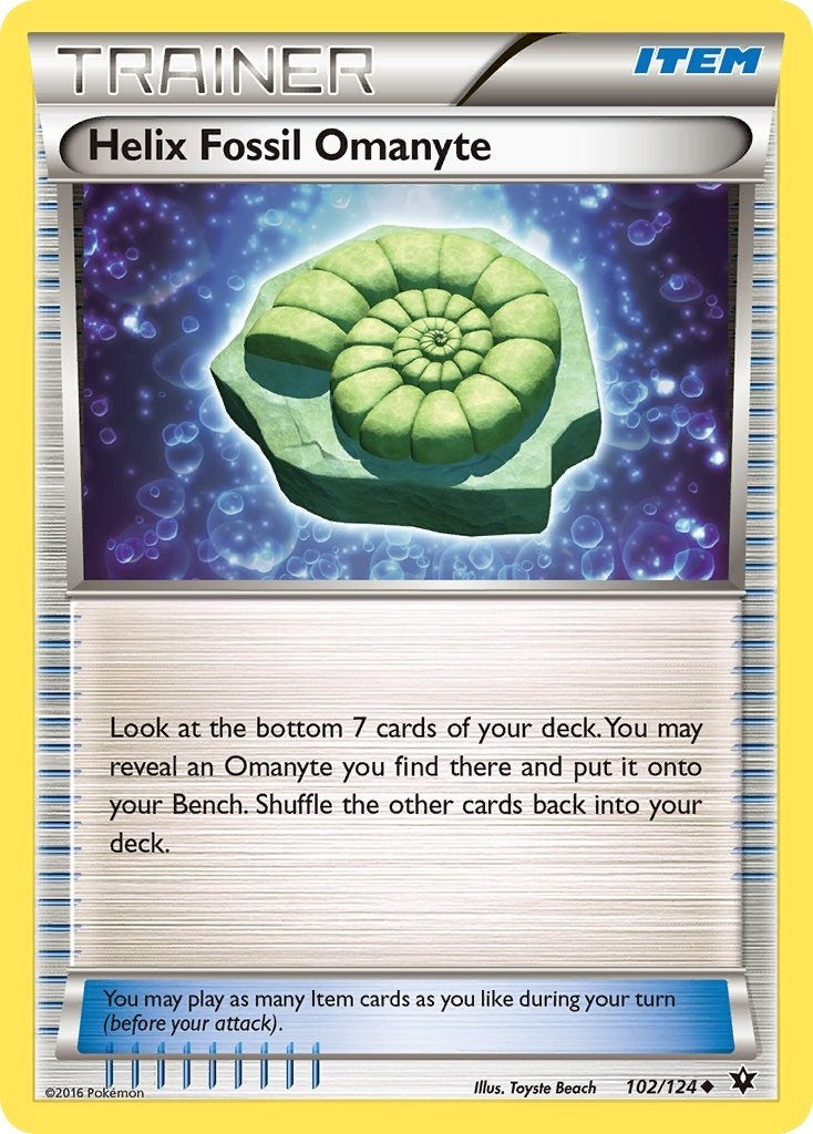 Image for Helix Fossil Omanyte (102/124) (FCO) - Pokemon