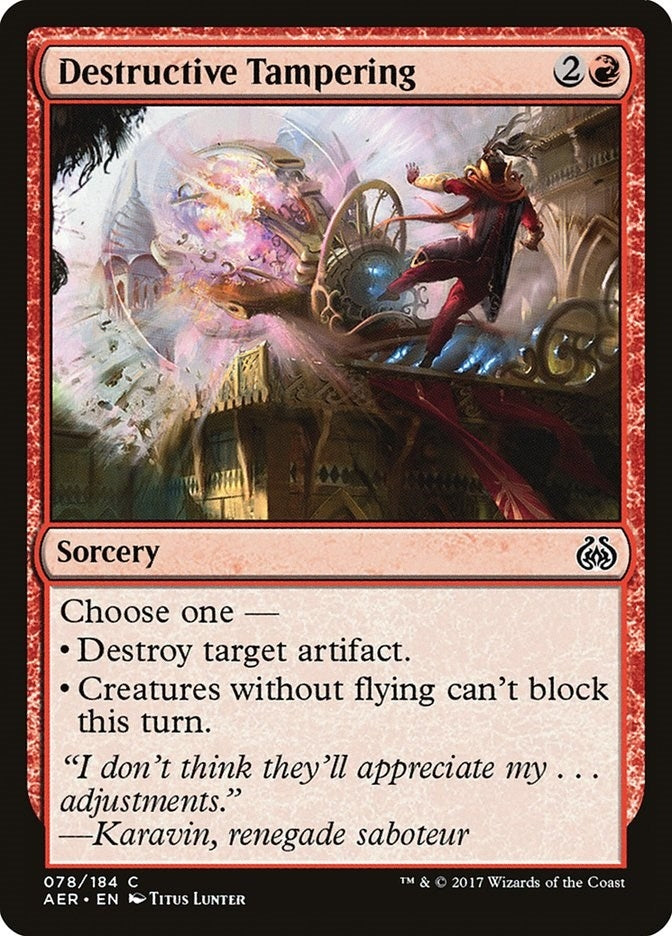 Image for Destructive Tampering (78) (AER) - Magic: The Gathering