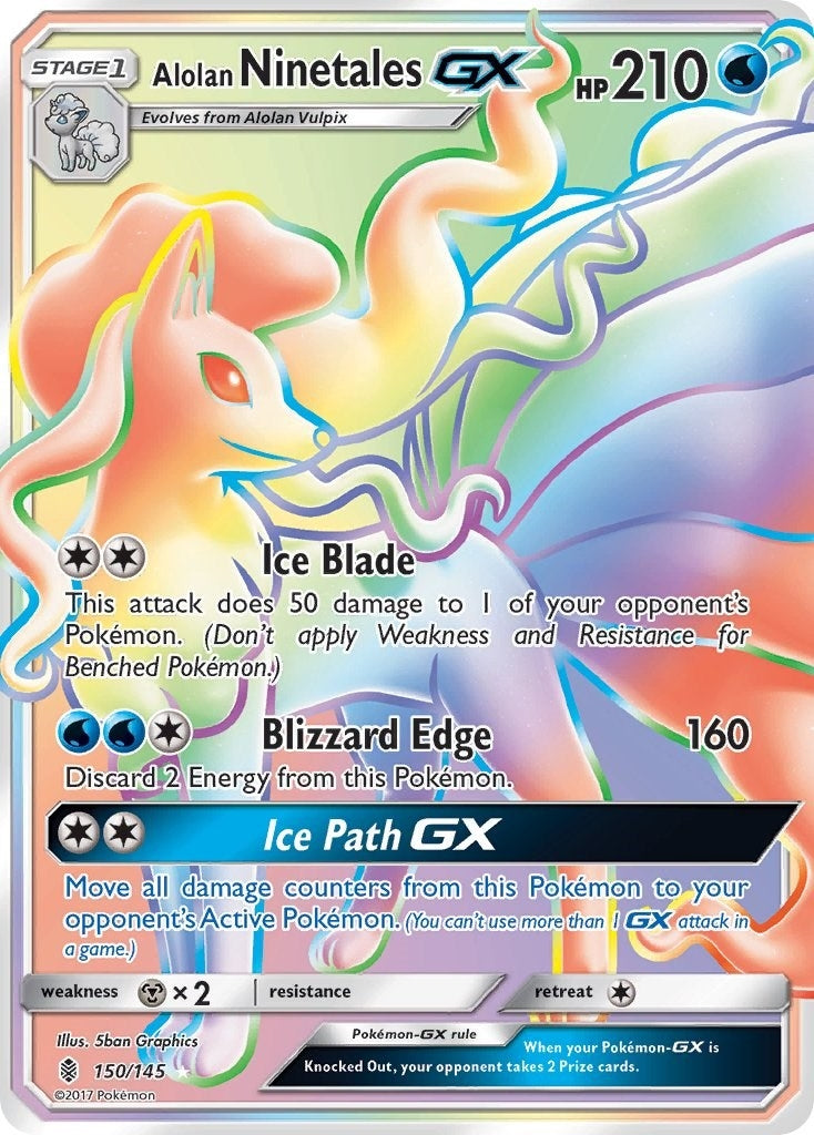 Image for Alolan Ninetales GX (Secret) (150/145) (SM02) - Pokemon