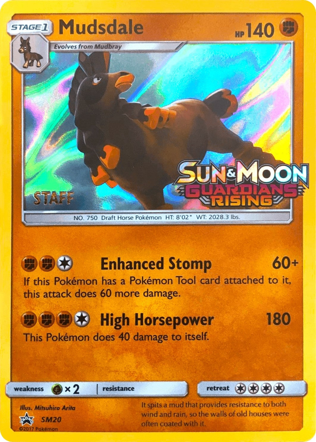 Image for Mudsdale - SM20 (Prerelease) [Staff] (SM20) (SMP) - Pokemon