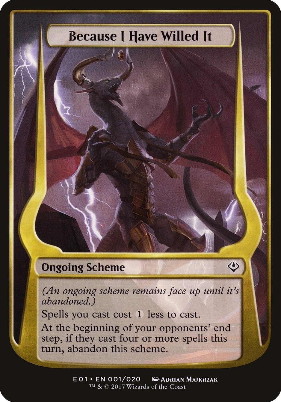 Image for Because I Have Willed It (Archenemy: Nicol Bolas) (1) - Magic: The Gathering