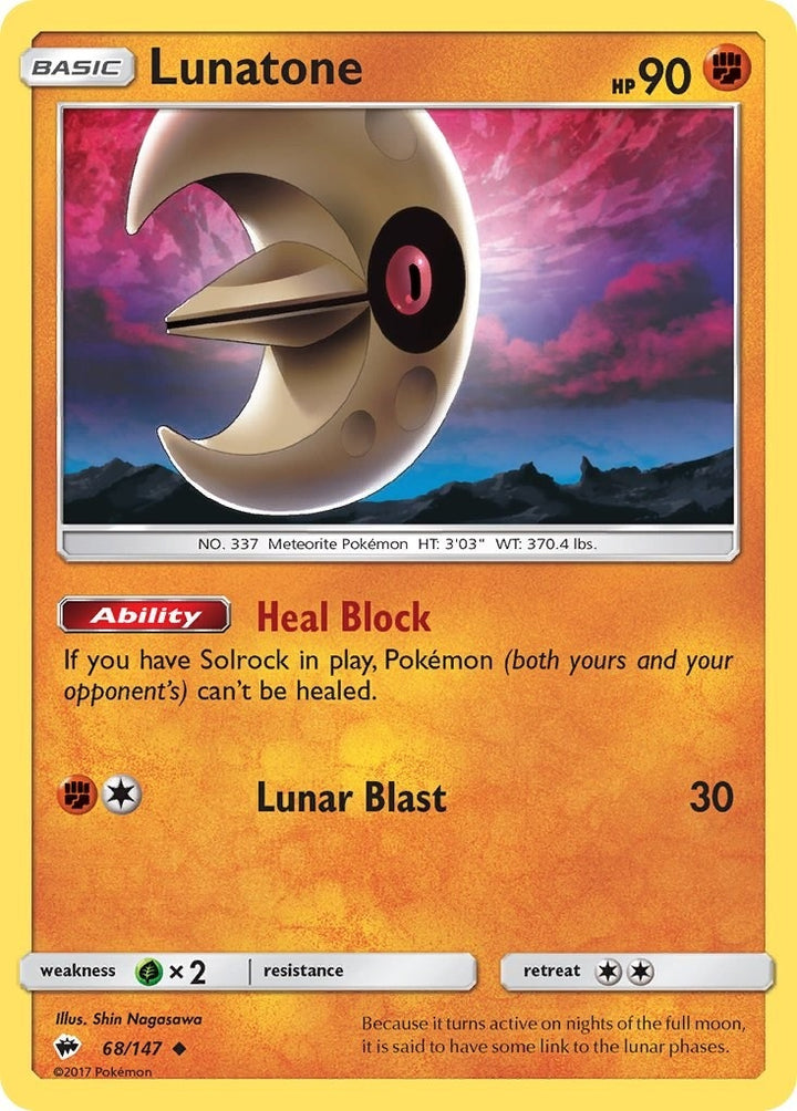 Image for Lunatone (68/147) (SM03) - Pokemon