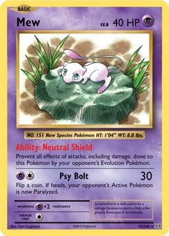 Image for Mew - 53/108 (XY Evolutions) (053/108) (PR) - Pokemon