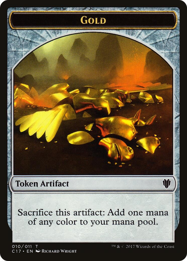 Image for Gold // Cat Dragon Double-Sided Token (10 // 9) - Magic: The Gathering