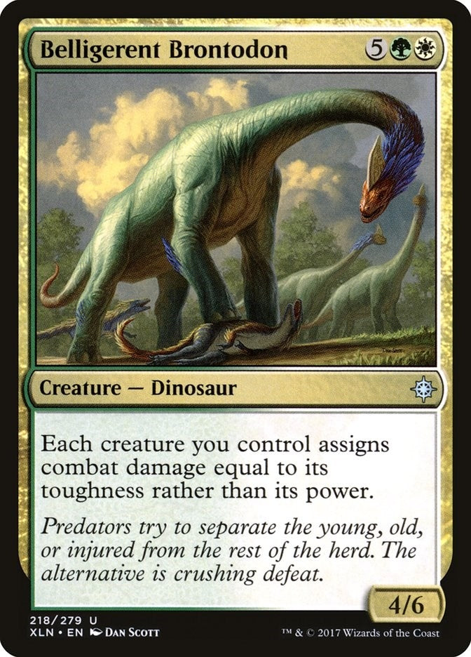 Image for Belligerent Brontodon (218) (XLN) - Magic: The Gathering