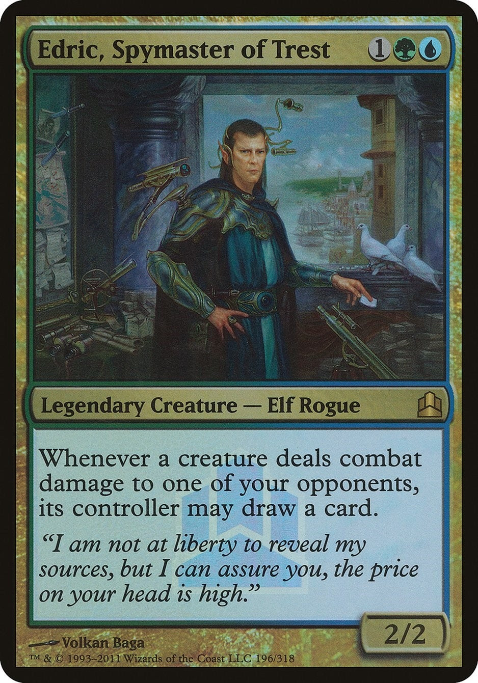 Image for Edric, Spymaster of Trest (Commander Launch Promo) (196) (OVER) - Magic: The Gathering