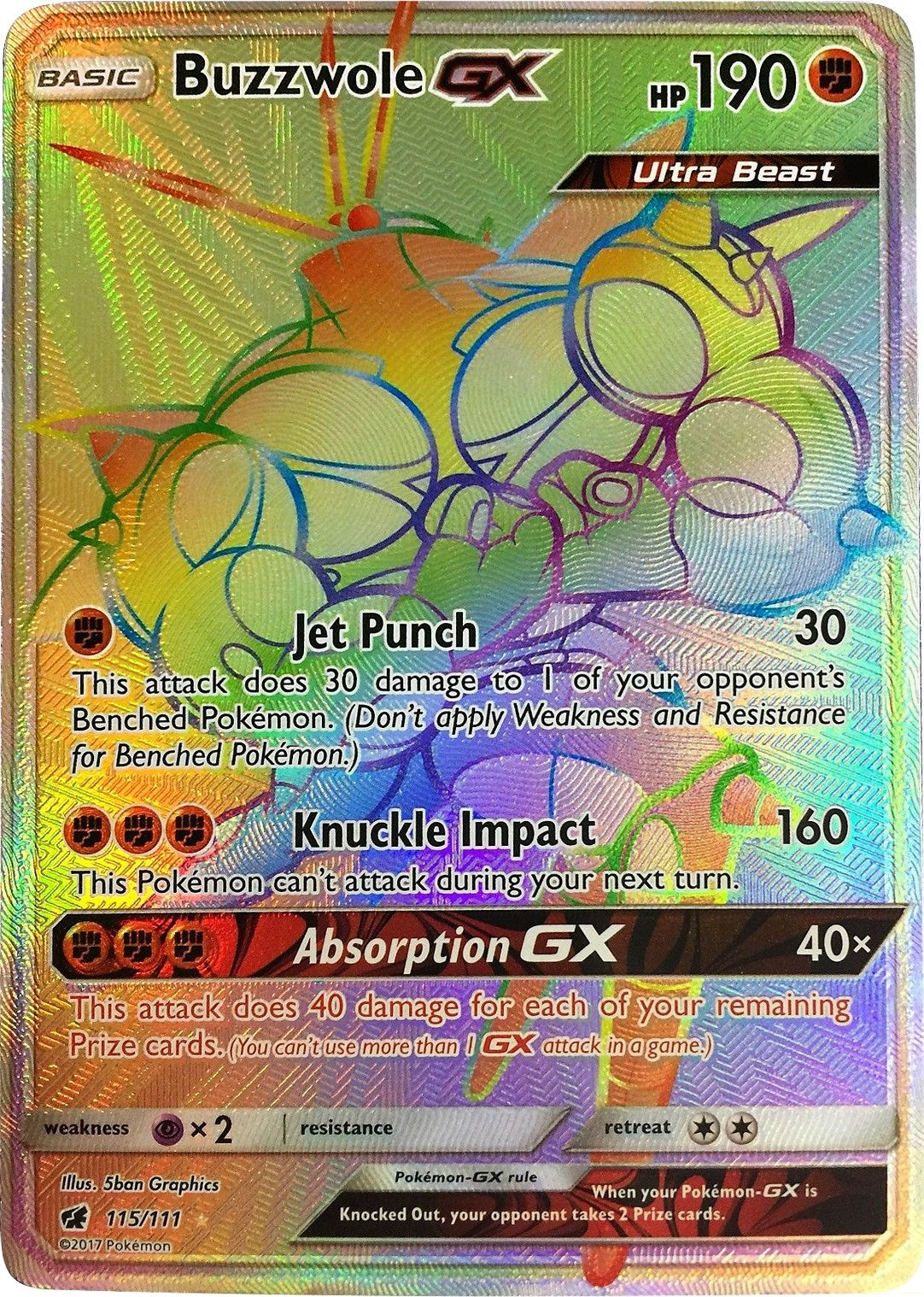 Image for Buzzwole GX (Secret) (115/111) (SM04) - Pokemon
