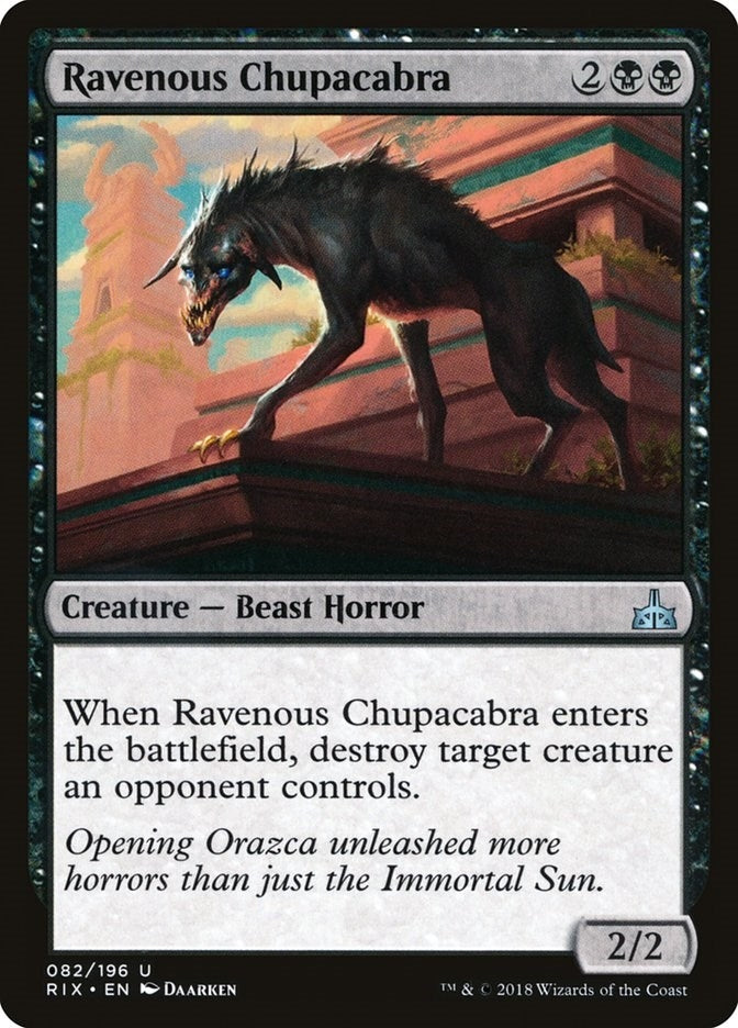 Image for Ravenous Chupacabra (82) - Magic: The Gathering