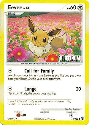 Image for Eevee - 62/100 [Platinum] (062/100) (BKP) - Pokemon