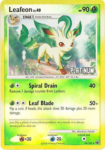 Image for Leafeon - 24/100 [Platinum] (024/100) (BKP) - Pokemon