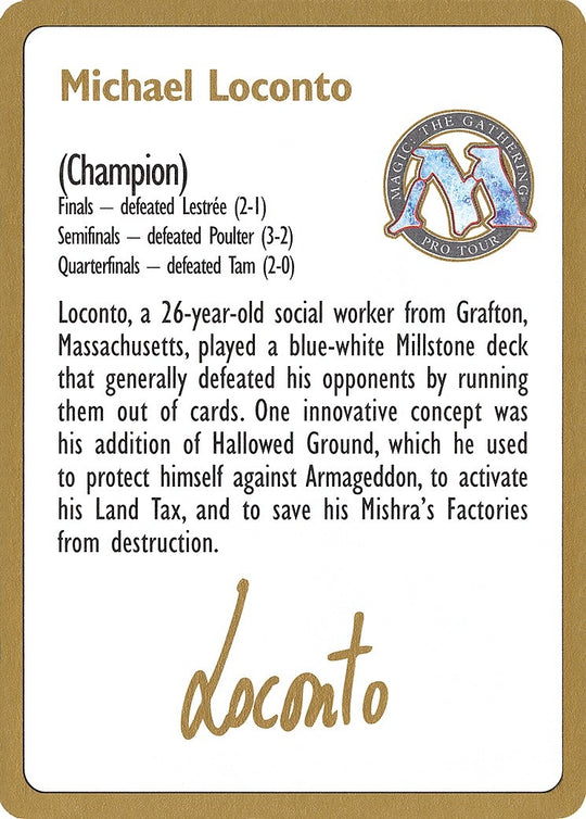 Image for 1996 Michael Loconto Biography Card (WCD) - Magic: The Gathering