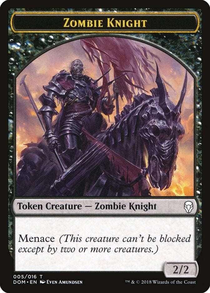 Image for Zombie Knight Token (5) (DOM) - Magic: The Gathering