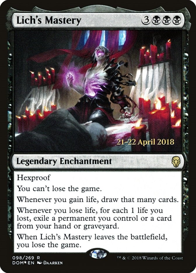 Image for Lich's Mastery (98) - Magic: The Gathering