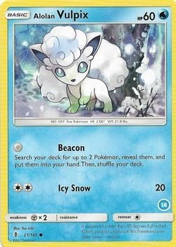 Image for Alolan Vulpix (14) (21/145) (SMK2) - Pokemon