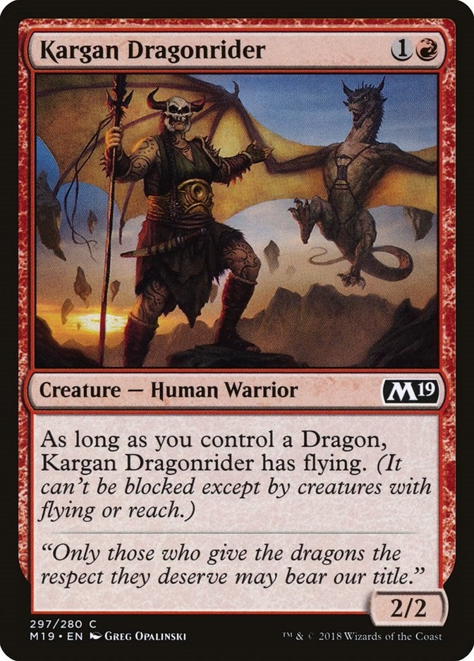 Image for Kargan Dragonrider (297) - Magic: The Gathering