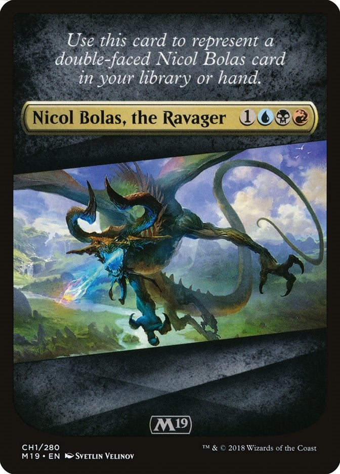 Image for Checklist Card - Core Set 2019 (Nicol Bolas, the Ravager) (CH1) - Magic: The Gathering