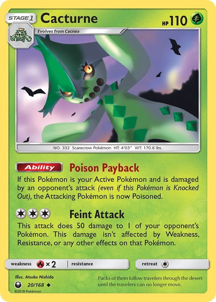 Image for Cacturne (20/168) (CES) - Pokemon