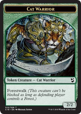 Image for Cat Warrior // Elemental Double-Sided Token (15 // 16) - Magic: The Gathering