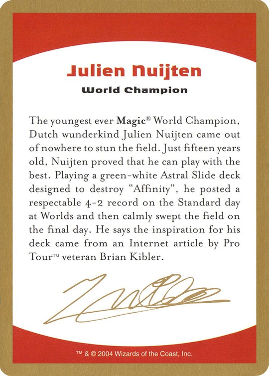 Image for 2004 Julien Nuijten Biography Card (WCD) - Magic: The Gathering