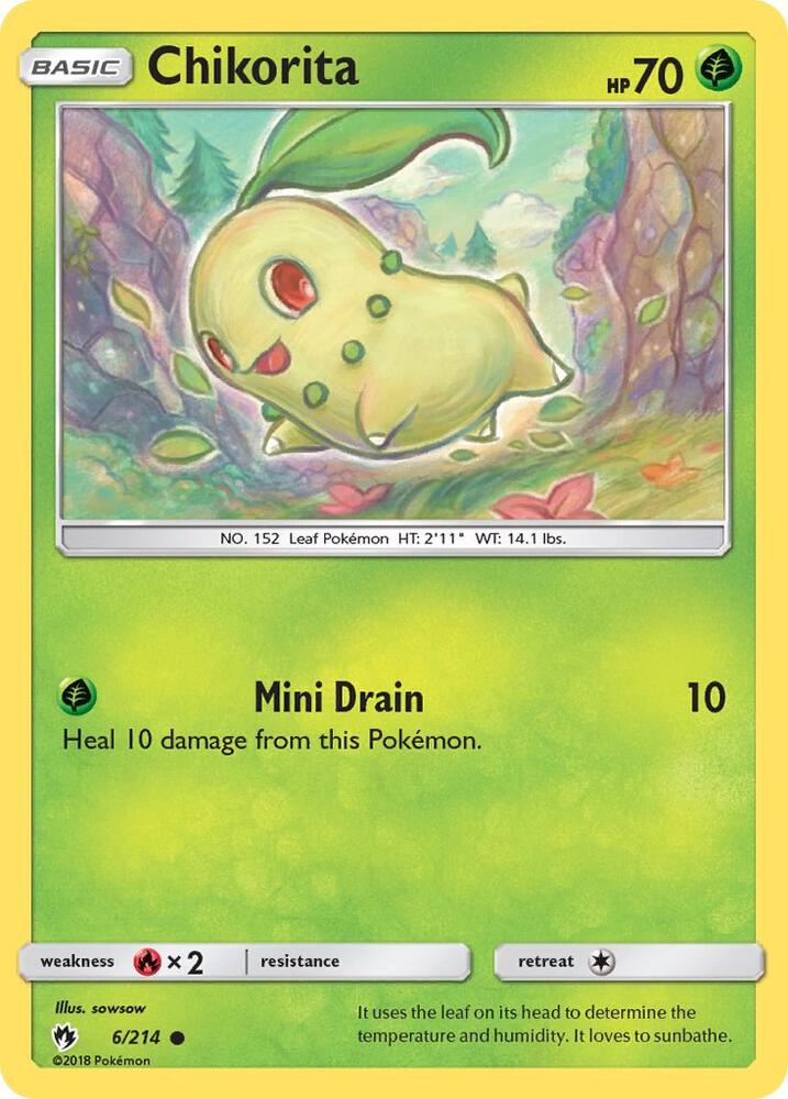 Image for Chikorita (6) (6/214) (SM8) - Pokemon