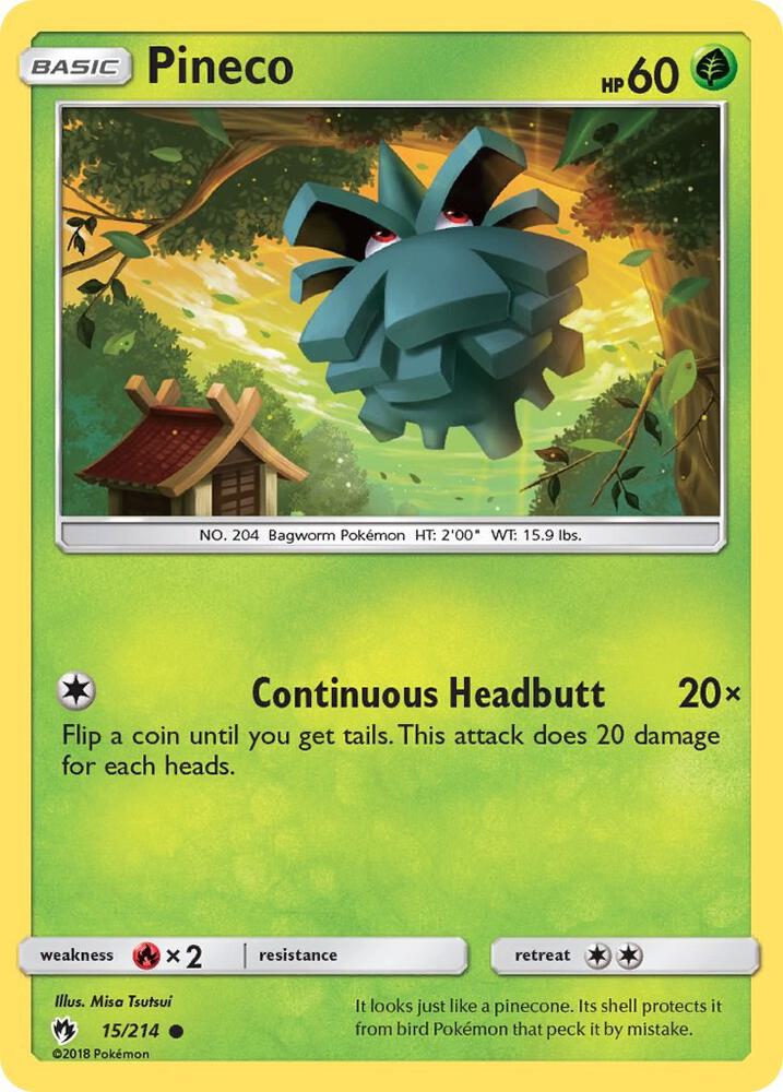 Image for Pineco (15/214) (SM8) - Pokemon
