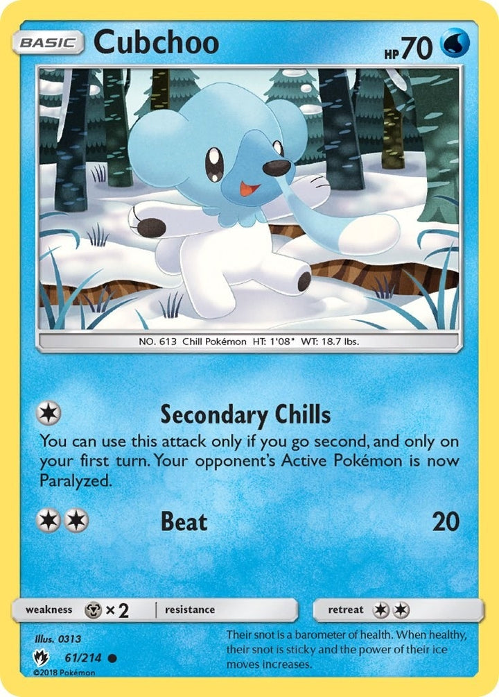 Image for Cubchoo (61/214) (SM8) - Pokemon