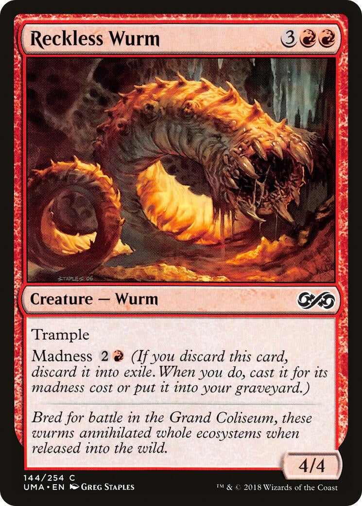 Image for Reckless Wurm (144) (UMA) - Magic: The Gathering